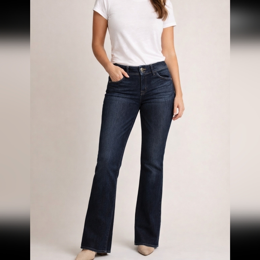 Hudson Beth Midrise Baby Boot Jeans Women's 31 Dark Wash Indigo Stretch Denim
